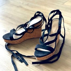 Guess Lace-up Wedge Heels